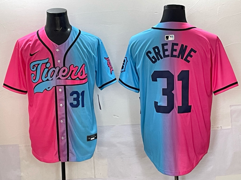 Men 2025 Detroit Tigers #31 Greene Blue pink Game Nike MLB Jersey style 039->detroit tigers->MLB Jersey